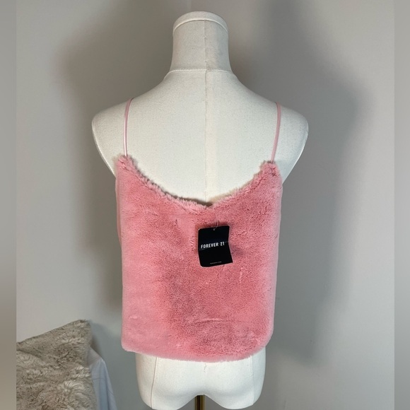 Pink Furry Fuzzy Cropped Tanktop - Picture 5 of 7